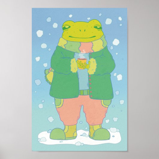 Poster Petite Grenouille Confortable (Devant)