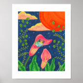 Poster Petite grenouille dans une fleur (Devant)