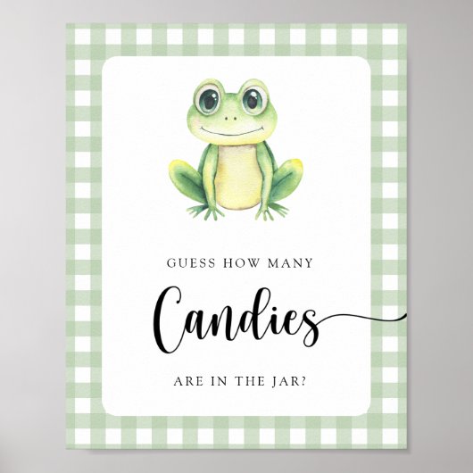 Poster Petite grenouille - devine combien de bonbons (Devant)