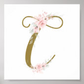 Poster Petite Mademoiselle Fleur Bébé douche initiale de (Devant)