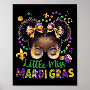 Poster Petite Mademoiselle Mardi Gras Afro Chignon Fille