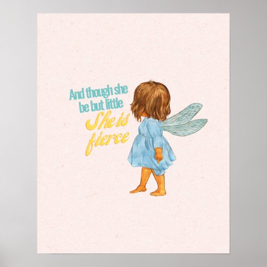 Poster Petite mais féroce Petite fée à la peau brune douc (Devant)