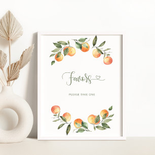 Poster Petite mignonne aquarelle oranges Favoriser signe