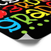 Poster Petite Miss 3e Année Retour À L'École Filles Trois (Coin)