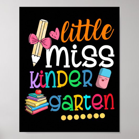 Poster Petite Miss maternelle Pour Enfants Filles Ck À Sc (Devant)