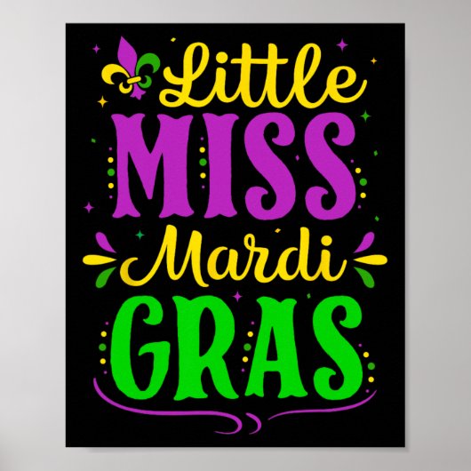 Poster Petite Mlle Mardi Gras Jester En Tenue Filles Enfa (Devant)
