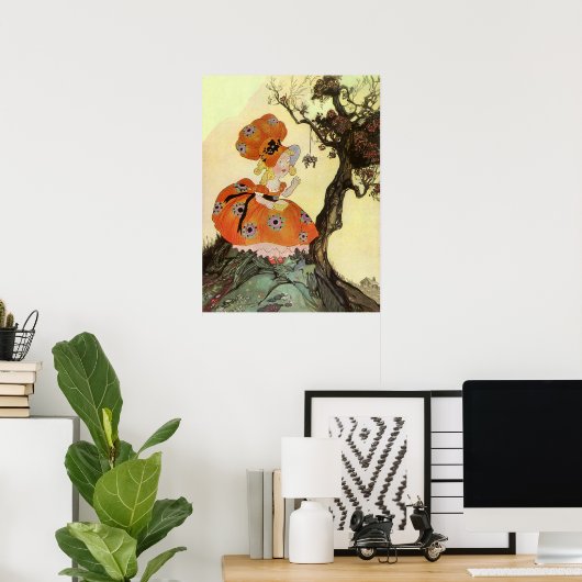 Poster Petite Muffet & Araignée, Mère l'Oie Vintage (Bureau à domicile)