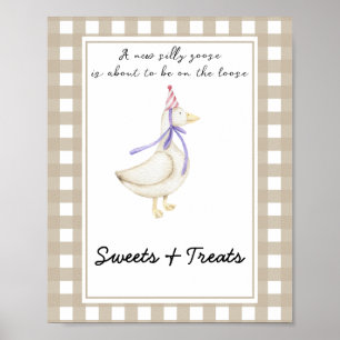Poster Petite oie - sucreries et friandises baby shower