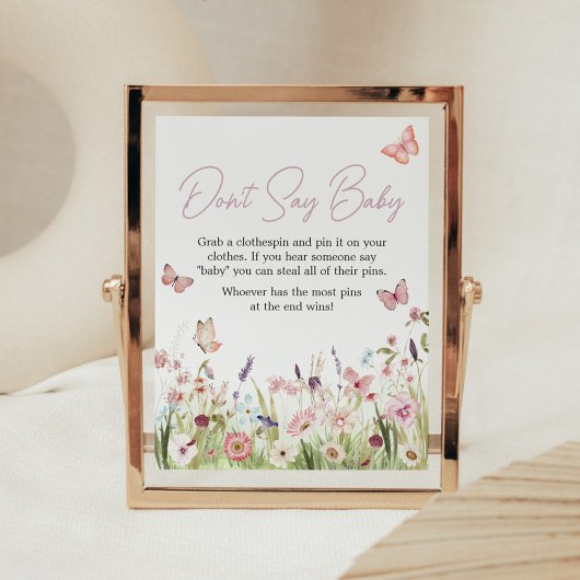 Poster Petite Papillon Fleur Sauvage Ne Dis Pas Bébé