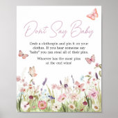 Poster Petite Papillon Fleur Sauvage Ne Dis Pas Bébé (Devant)