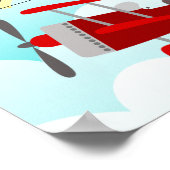 Poster Petite photo de bébé pilote d'avion rouge avec sta (Coin)