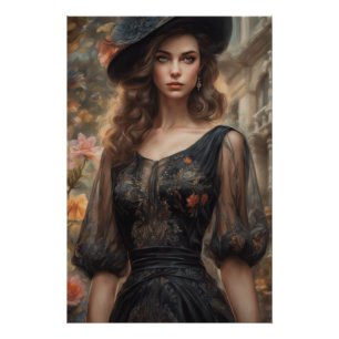 Poster Petite robe noire conçue par AI - Art de style Vin