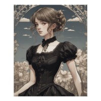 Petite robe noire Imaginaire AI Art - Anime Vintag