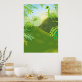 Poster petite scène de terrain de dinosaure (Cuisine)