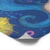 Poster Petite Sirène, Art D'Imaginaire Sous-Marin, Bleu R (Coin)