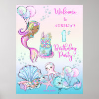 Petite Sirène de Couleur - Fille 1er Anniversaire