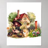 Poster Petite Sorcière Et Renard Mignons  (Devant)