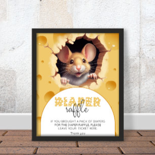 Poster Petite souris dans la tombola de Baby shower de fr