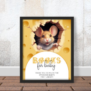 Poster Petite souris dans les livres de Baby shower au fr
