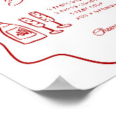 Poster Petite Station de Spritz Cadre Doodle Rouge That's (Coin)