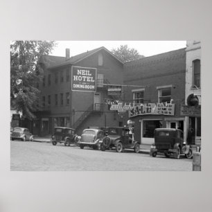 Poster Petite ville de l'Ohio, années 30