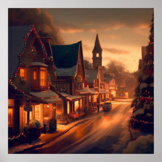 Poster Petite ville de Noël 1 (Devant)
