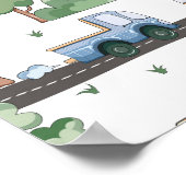 Poster Petite ville & voitures motif coloré (Coin)