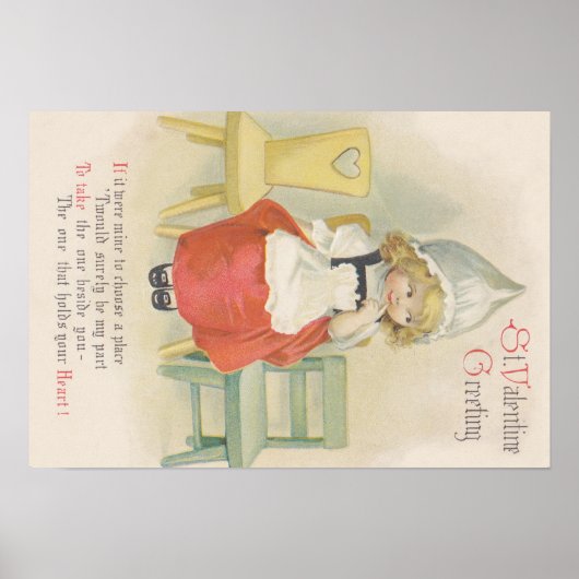 Poster Petites chaises filles néerlandaises mignonnes (Devant)