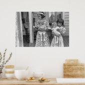 Poster Petites filles avec poupées, années 30 (Cuisine)