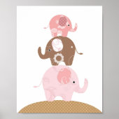 Poster Petites filles d'art d'éléphant (Devant)