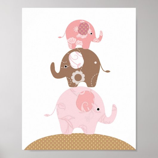 Poster Petites filles d'art d'éléphant (Devant)