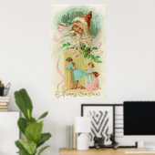 Poster Petites filles espionnant à travers la porte de la (Bureau à domicile)