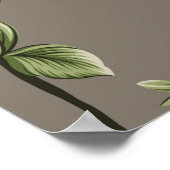 Poster petites fleurs ramassées avec motif feuille vert o (Coin)