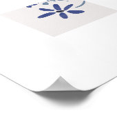 Poster Petites Fleurs Romantiques Bleues (Coin)