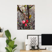 Poster petites fleurs rouges (Bureau à domicile)