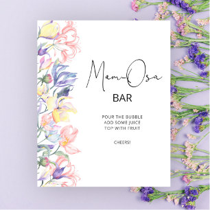 Poster Petites fleurs sauvages Baby shower Bar Mom-osa