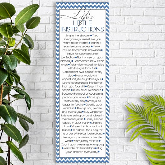 Poster Petites instructions de la vie Marine Bleue
