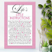 Poster Petites Instructions de Vie Rose