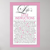 Poster Petites Instructions de Vie Rose (Devant)
