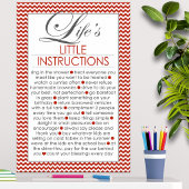 Poster Petites Instructions de Vie Rouge