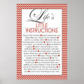 Poster Petites Instructions de Vie Rouge (Devant)