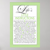 Poster Petites Instructions de Vie Vert Citron (Devant)
