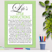Poster Petites Instructions de Vie Vert Citron