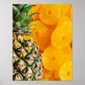 Poster Petites tranches d'ananas à ananas et coupé (Devant)