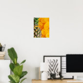 Poster Petites tranches d'ananas à ananas et coupé (Bureau à domicile)