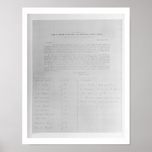 Poster Pétition aux directeurs de London et North- (Devant)