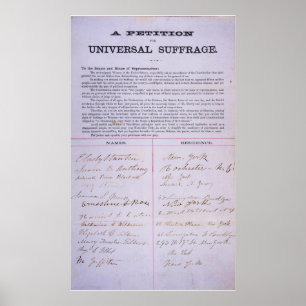 Poster Pétition pour le suffrage universel des femmes Dro