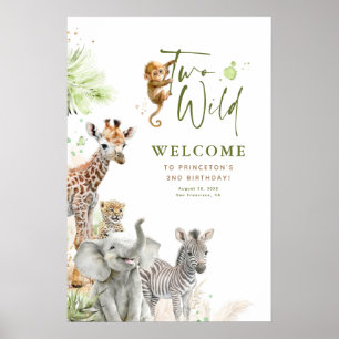 Poster Petits animaux Safari Jungle Deux sauvages 2e anni