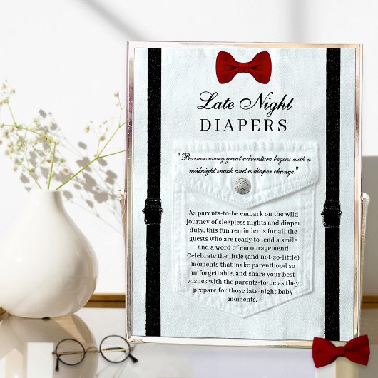 Poster Petits Baby showers Gentleman Late Night Diapés