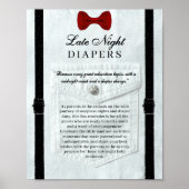 Poster Petits Baby showers Gentleman Late Night Diapés (Devant)